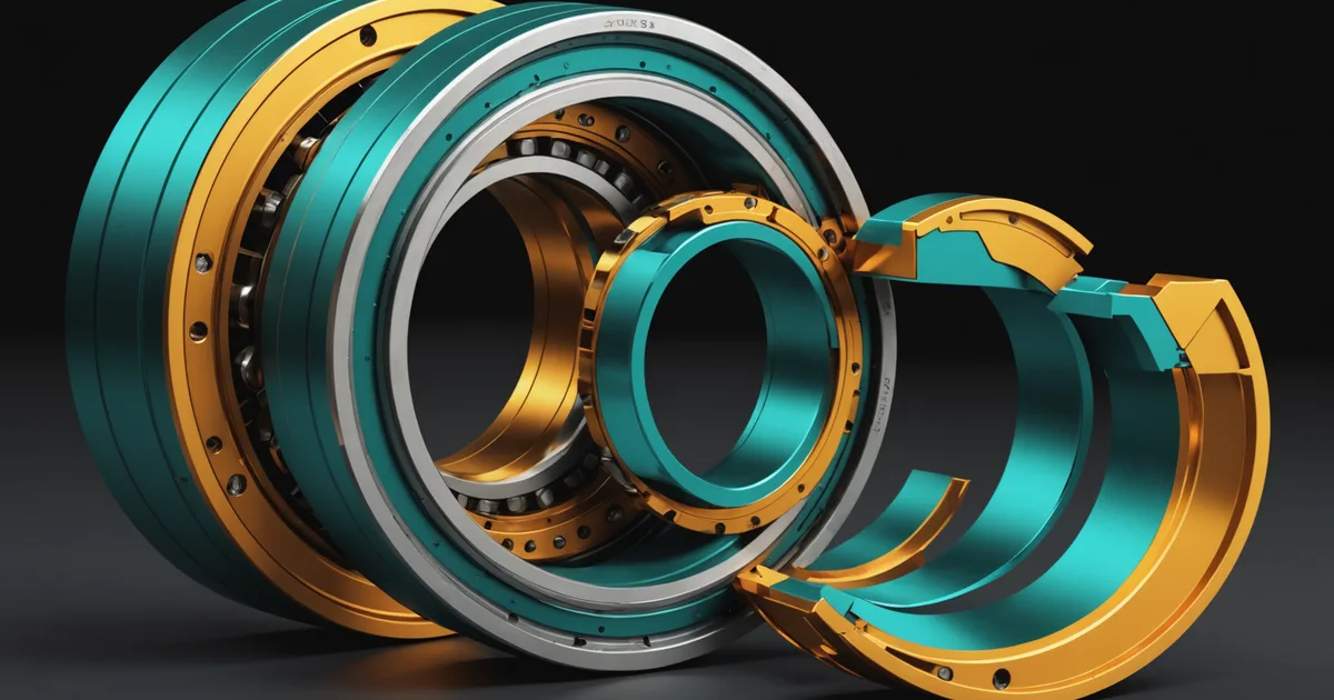 Cross-section diagram of a rolling element bearing showing failure progression zones
