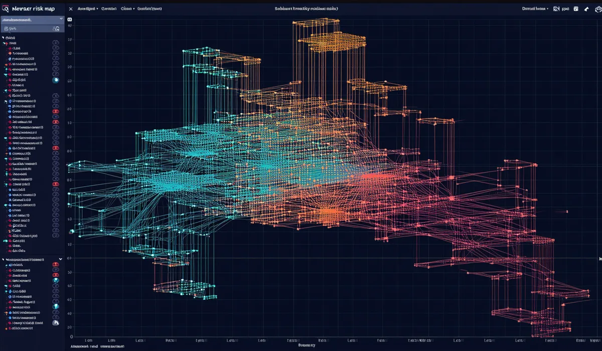 Watsynq risk map dashboard showing pipe segments color-coded by failure probability